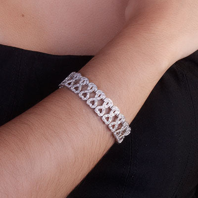 Pulseira de Prata Coração - 67526