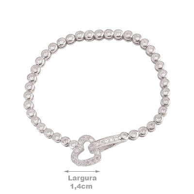 Pulseira de Prata com Zircônias - 67527