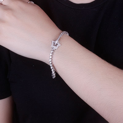 Pulseira de Prata com Zircônias - 67528