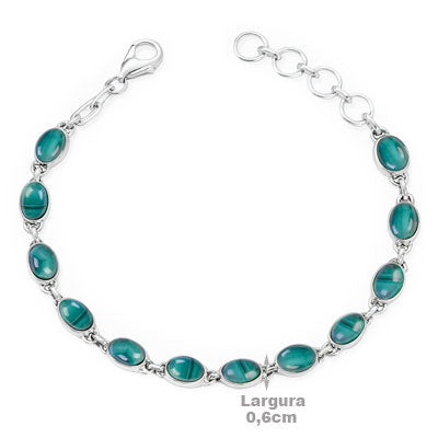 Pulseira de Prata com Malaquita - 67531