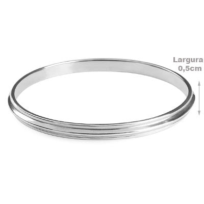 Bracelete de Prata Liso - 67536