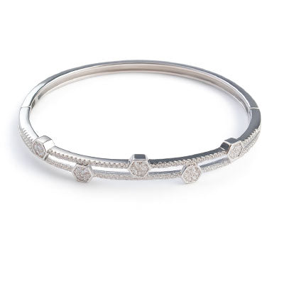 Bracelete de Prata com Zircônia - 67542