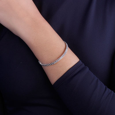 Bracelete de Prata com Marcassitas - 67545