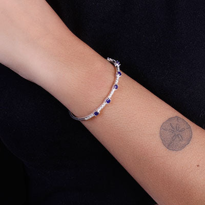 Bracelete de Prata com Pedras - 67548