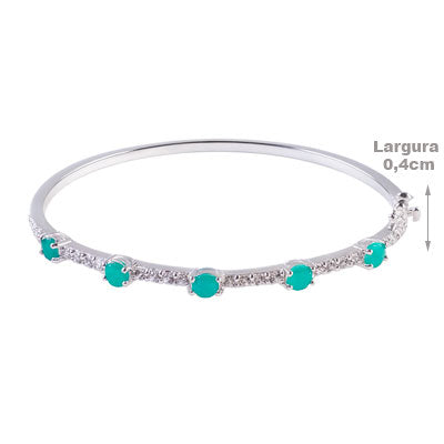 Bracelete de Prata com Pedras - 67549