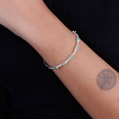 Bracelete de Prata com Pedras - 67549