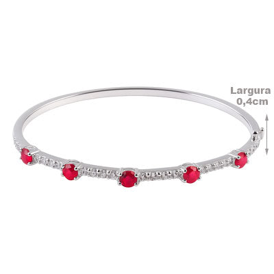 Bracelete de Prata com Pedras - 67551