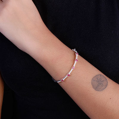 Bracelete de Prata com Pedras - 67551