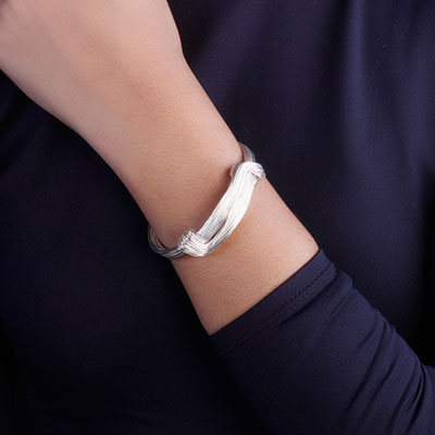 Bracelete de Prata Liso - 67556