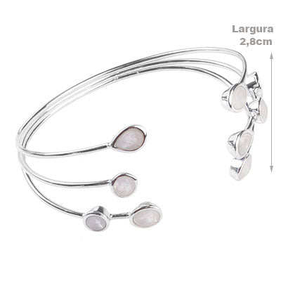 Bracelete de Prata com Pedra da Lua - 67559