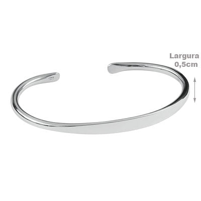 Bracelete de Prata Liso - 67619