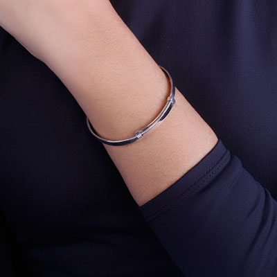 Bracelete de Prata Liso - 67622