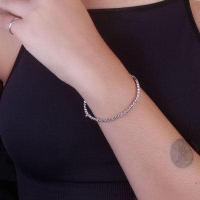 Bracelete de Prata com Marcassitas - 67644