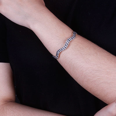 Bracelete de Prata com Marcassitas - 67649