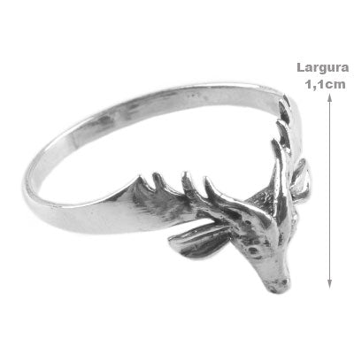 Anel de Prata Cervo - 67656