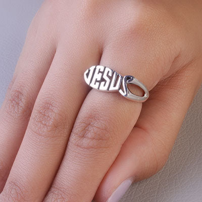 Anel de Prata Jesus - 67662