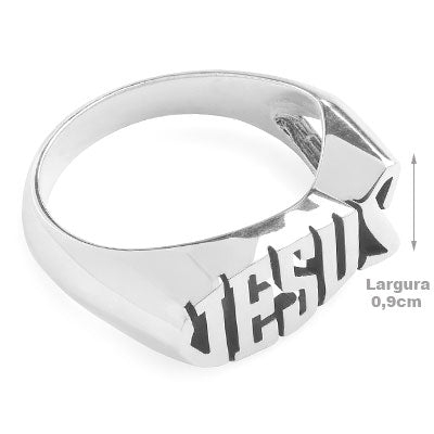 Anel de Prata Jesus - 67662