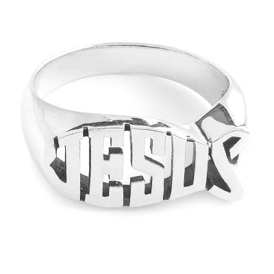 Anel de Prata Jesus - 67662