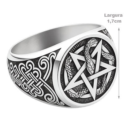 Anel de Prata Pentagrama - 67673
