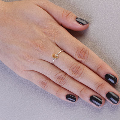 Anel de Prata com Citrino - 67686