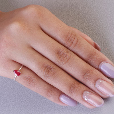 Anel de Prata com Rubi - 67687