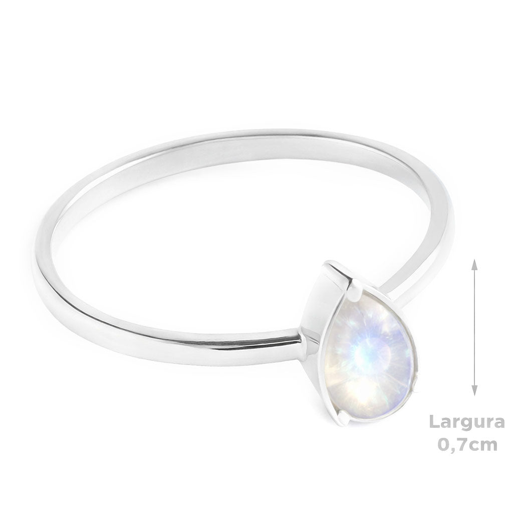 Anel de Prata com Pedra da Lua - 67689