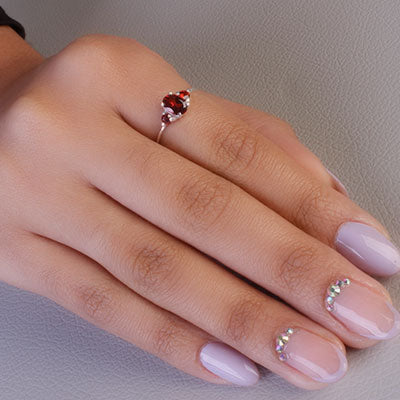 Anel de Prata com Granada - 67694