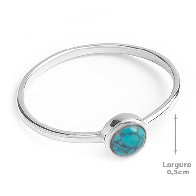 Anel de Prata com Turquesa - 67697