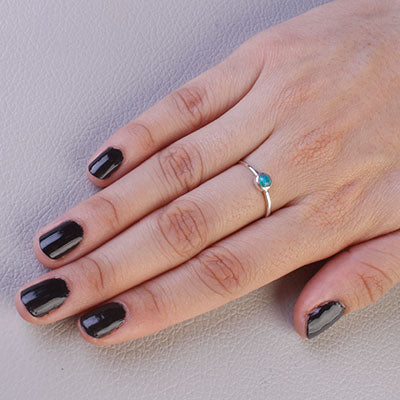 Anel de Prata com Turquesa - 67697