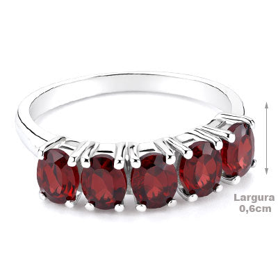 Anel de Prata com Granada - 67698