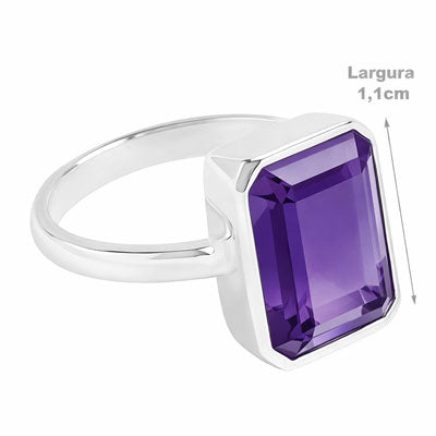 Anel de Prata com Ametista - 67702 - soprata
