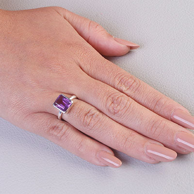 Anel de Prata com Ametista - 67702 - soprata