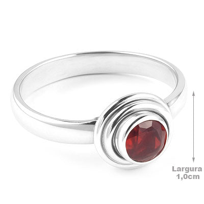Anel de Prata com Granada - 67703