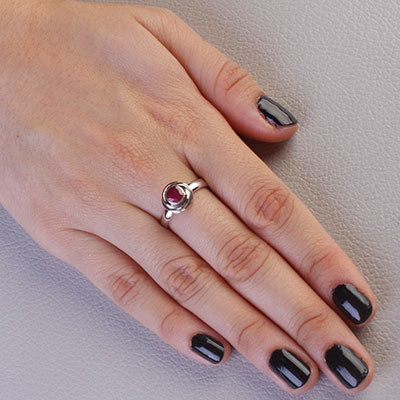 Anel de Prata com Granada - 67703