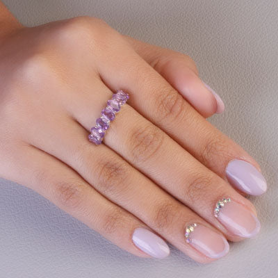 Anel de Prata com Ametista - 67710