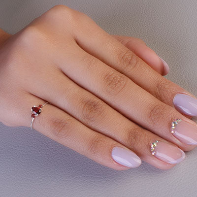 Anel de Prata com Granada - 67718