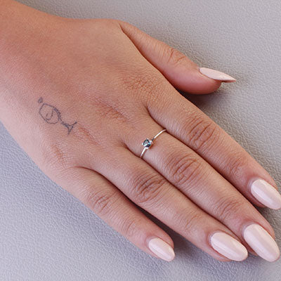 Anel de Prata com Cristal - 67733