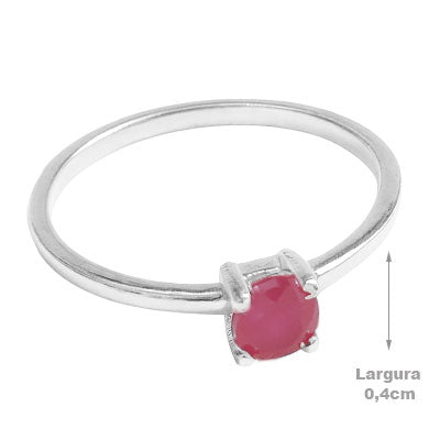 Anel de Prata com Rubi - 67739