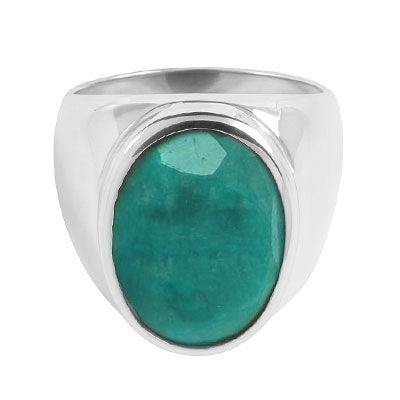 Anel de Prata com Esmeralda - 67743