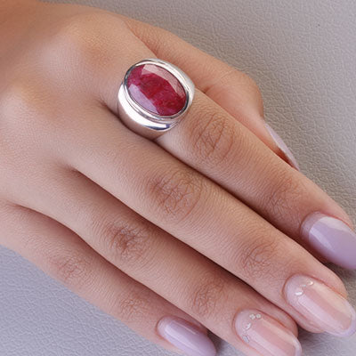 Anel de Prata com Rubi - 67746