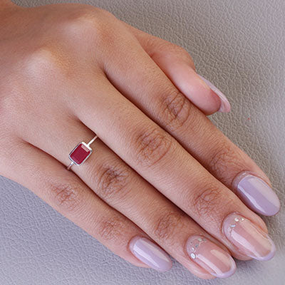 Anel de Prata com Rubi - 67752