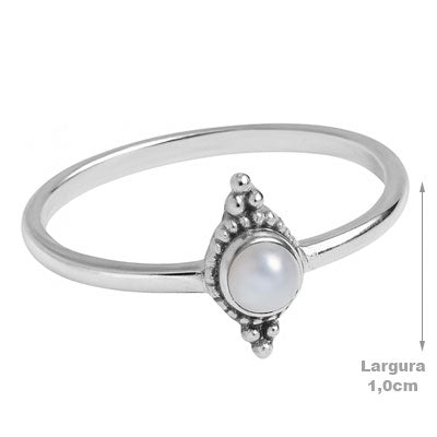 Anel de Prata com Pérola - 67757