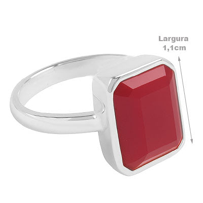 Anel de Prata com Rubi - 67764