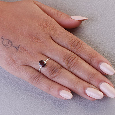 Anel de Prata com Granada - 67765