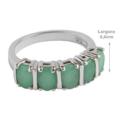 Anel de Prata com Esmeralda - 67773