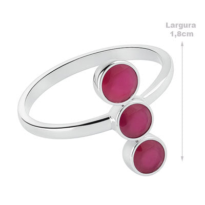 Anel de Prata com Rubi - 67776