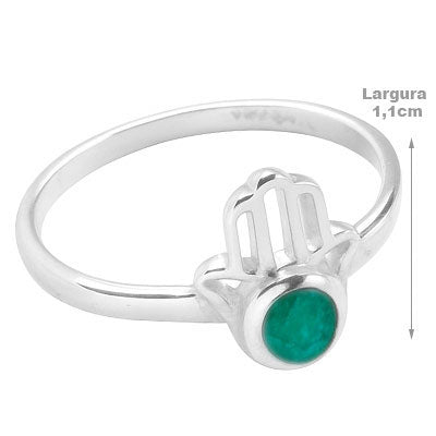 Anel de Prata com Esmeralda - 67780