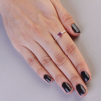 Anel de Prata com Ametista - 67781