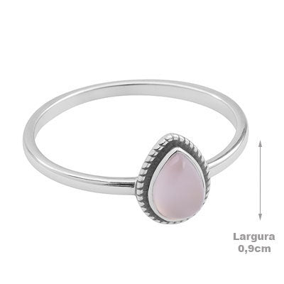 Anel de Prata com Quartzo Rosa - 67784