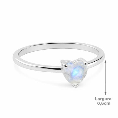 Anel de Prata com Pedra da Lua - 67805